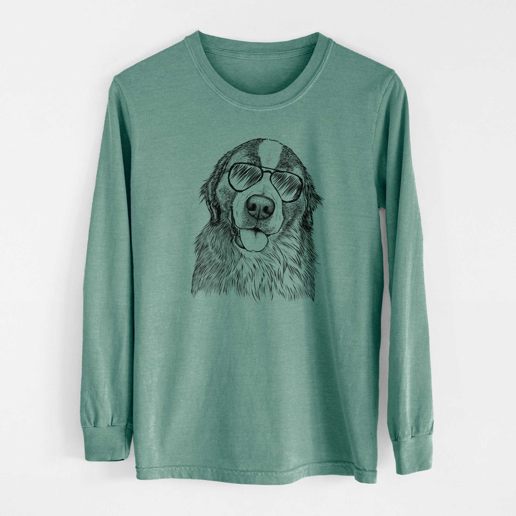 Aviator Walter the Bernese Mountain Dog Mix - Men's Heavyweight 100% Cotton Long Sleeve