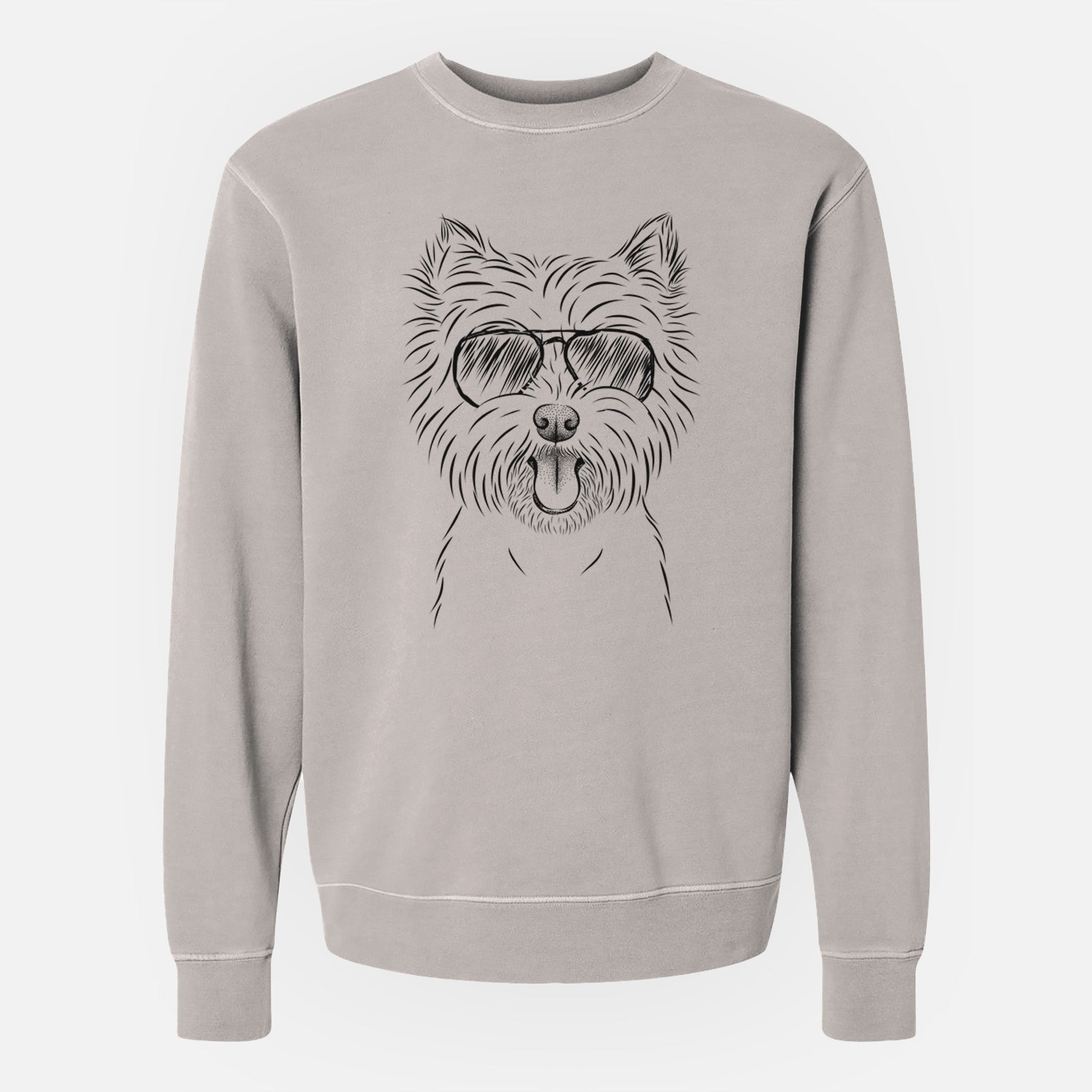 Aviator Welma the West Highland Terrier - Unisex Pigment Dyed Crew Sweatshirt