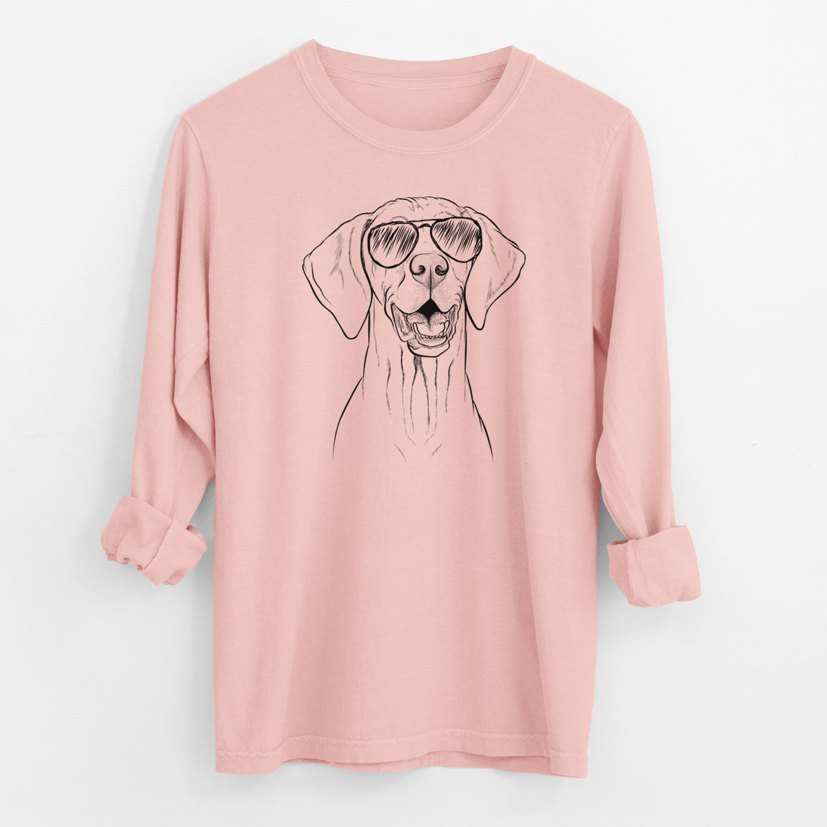 Aviator Wesley the Vizsla - Men's Heavyweight 100% Cotton Long Sleeve