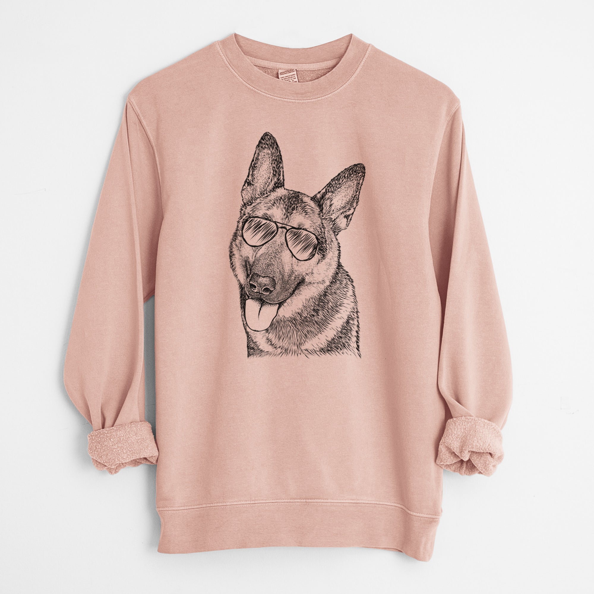 Aviator Whitaker the German Shepherd - Unisex Pigment Dyed Crew Sweatshirt