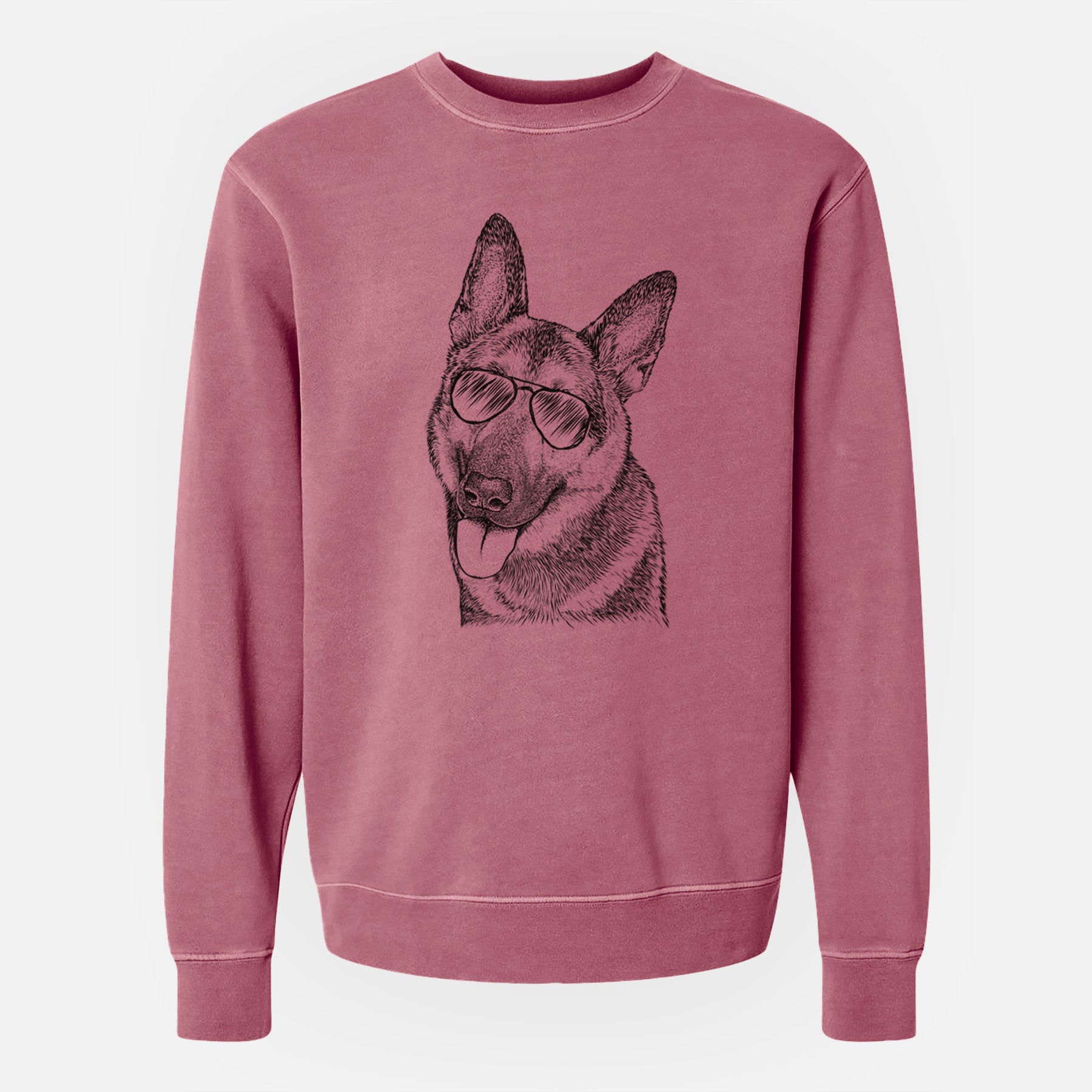 Aviator Whitaker the German Shepherd - Unisex Pigment Dyed Crew Sweatshirt