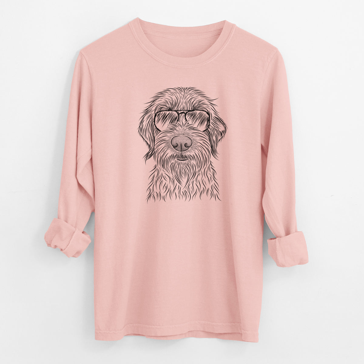 Aviator Wilkins the Wirehaired Pointing Griffon - Men's Heavyweight 100% Cotton Long Sleeve