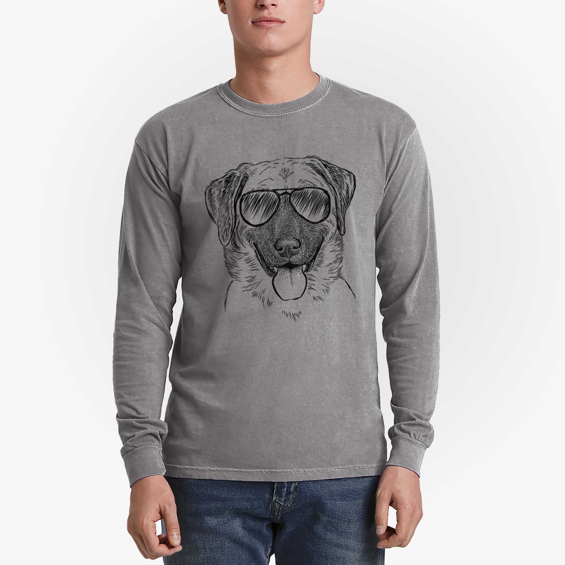 Aviator Willow the Anatolian Shepherd - Men's Heavyweight 100% Cotton Long Sleeve