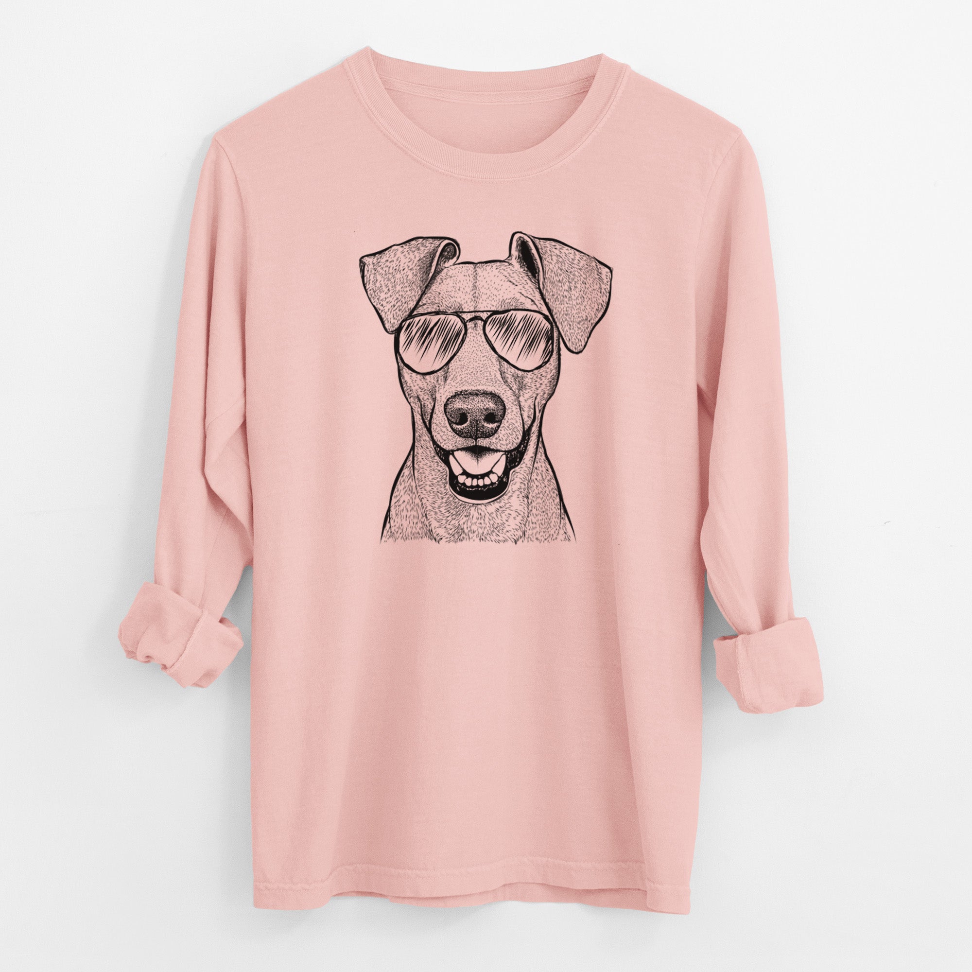 Aviator Willow the German Pinscher - Men's Heavyweight 100% Cotton Long Sleeve