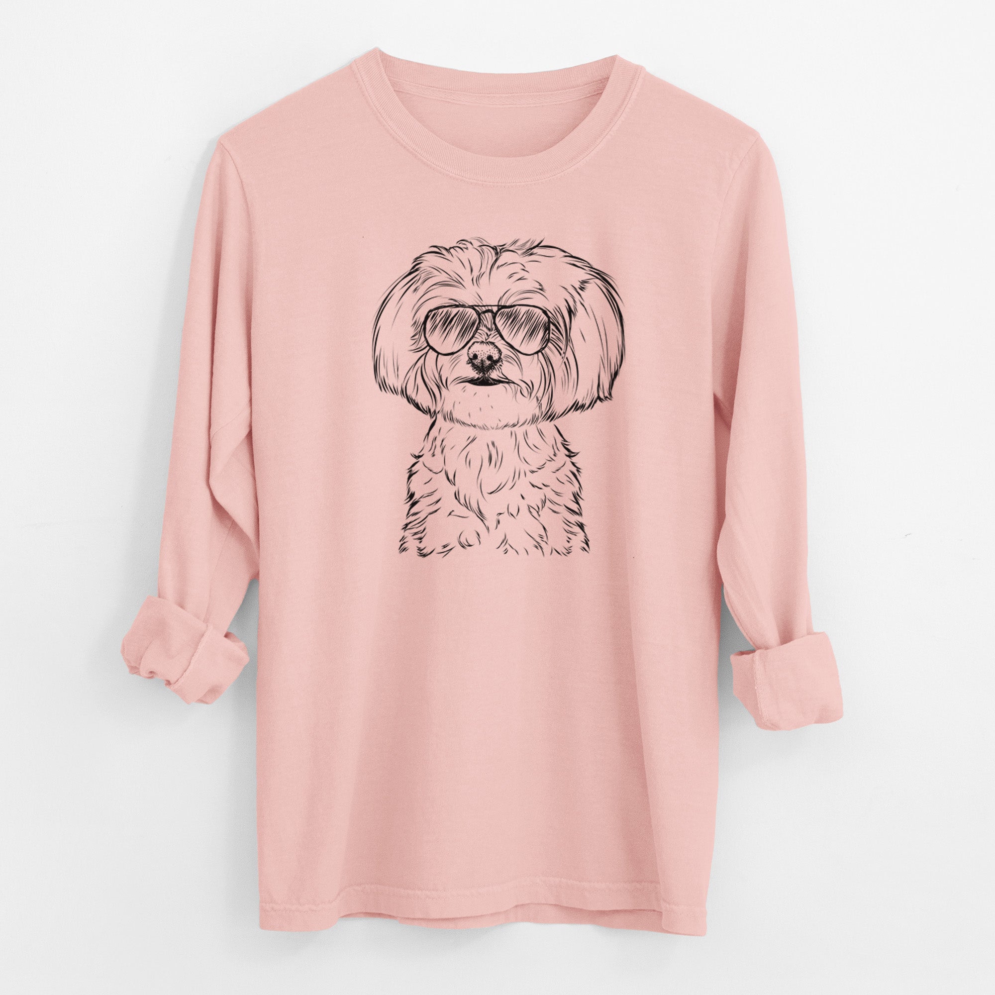 Aviator Willow the Maltese - Men's Heavyweight 100% Cotton Long Sleeve