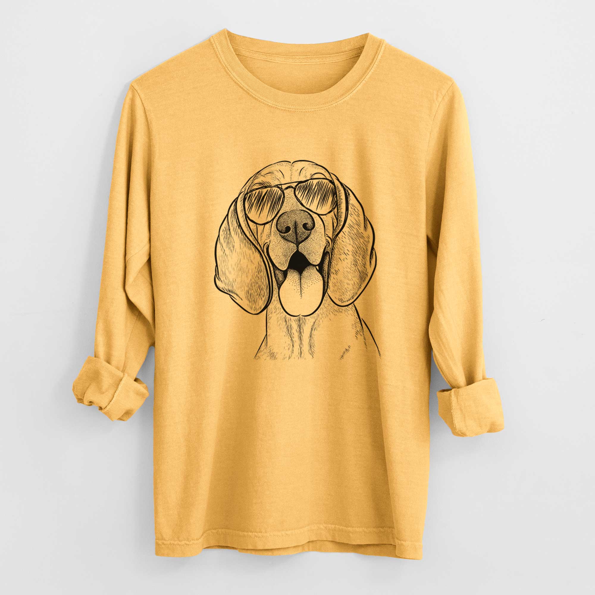 Aviator Winston the Redbone Coonhound - Men's Heavyweight 100% Cotton Long Sleeve