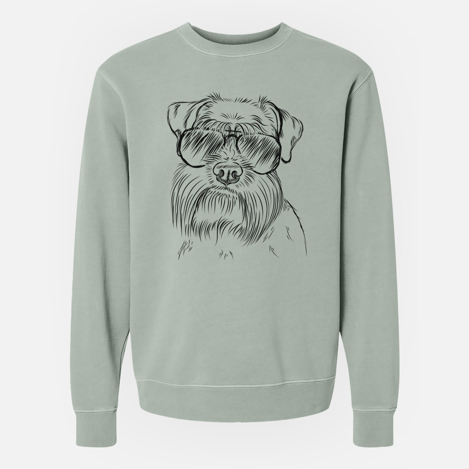 Aviator Wrigley the Schnauzer - Unisex Pigment Dyed Crew Sweatshirt