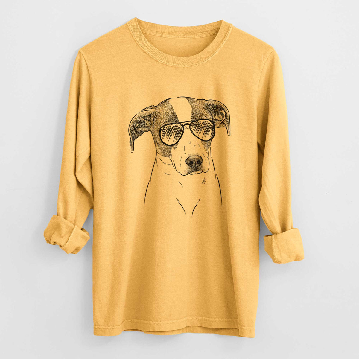 Aviator Zephyr the Pointer Mix - Men's Heavyweight 100% Cotton Long Sleeve