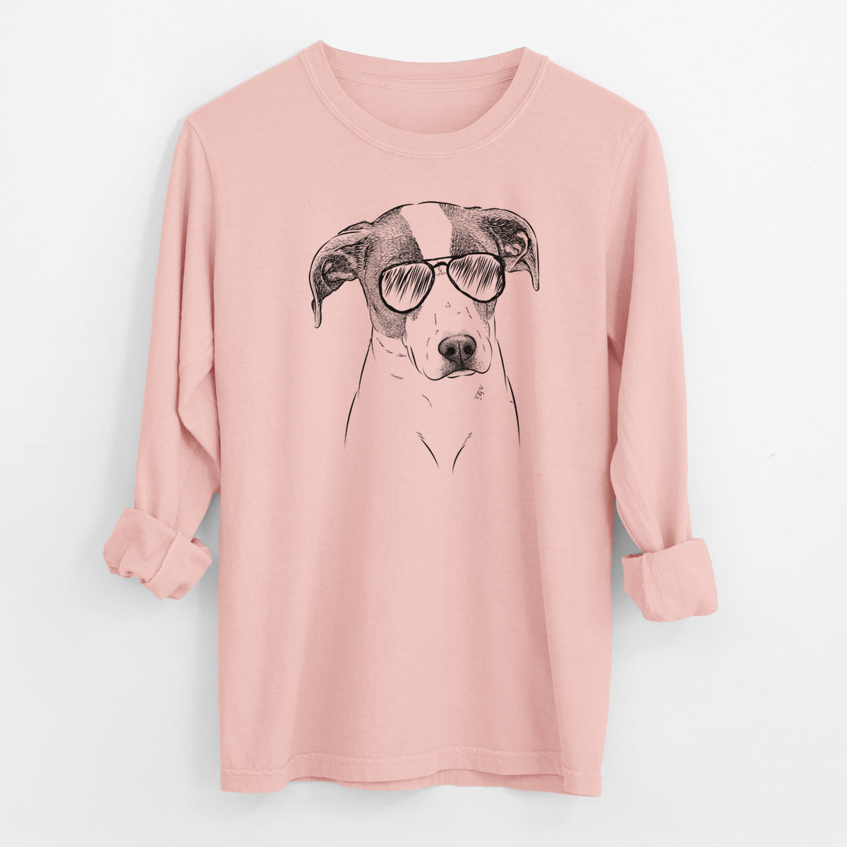 Aviator Zephyr the Pointer Mix - Men's Heavyweight 100% Cotton Long Sleeve