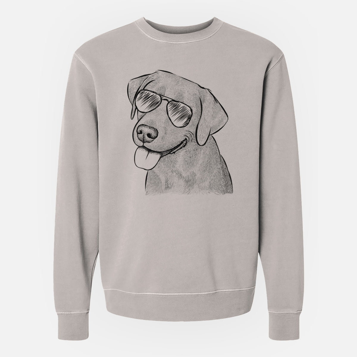 Aviator Zeppelin the Black Labrador - Unisex Pigment Dyed Crew Sweatshirt