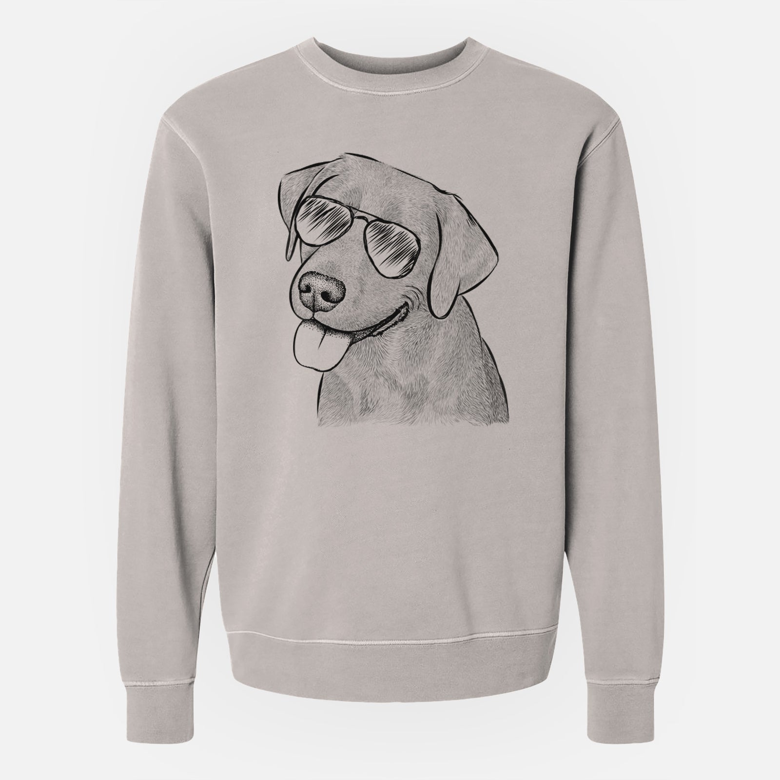Aviator Zeppelin the Black Labrador - Unisex Pigment Dyed Crew Sweatshirt