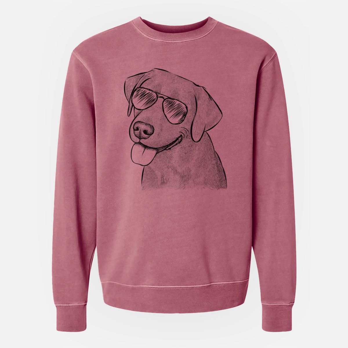 Aviator Zeppelin the Black Labrador - Unisex Pigment Dyed Crew Sweatshirt