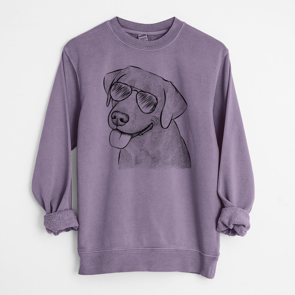 Aviator Zeppelin the Black Labrador - Unisex Pigment Dyed Crew Sweatshirt