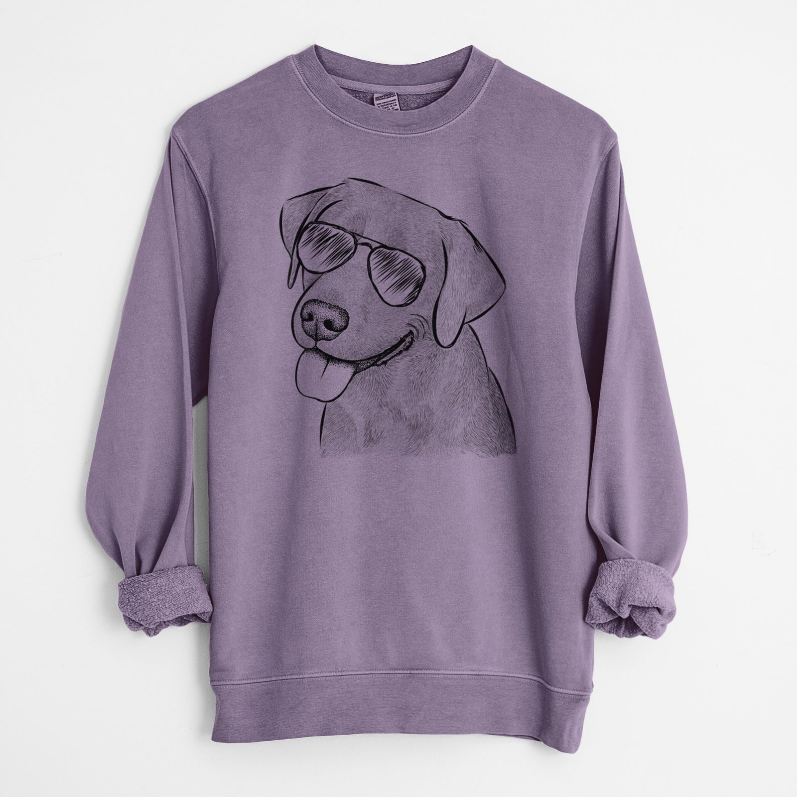 Aviator Zeppelin the Black Labrador - Unisex Pigment Dyed Crew Sweatshirt