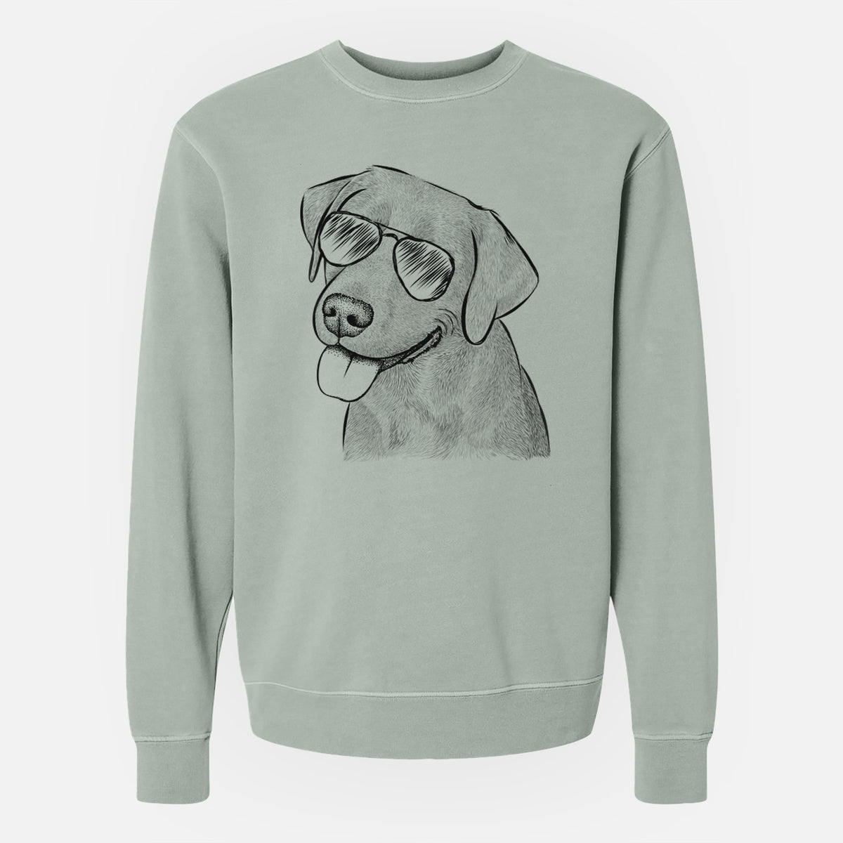 Aviator Zeppelin the Black Labrador - Unisex Pigment Dyed Crew Sweatshirt