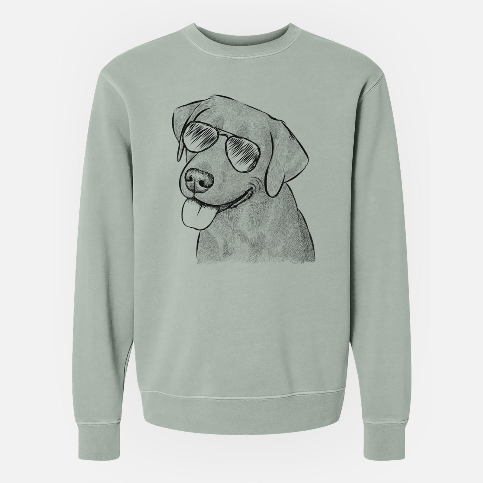 Aviator Zeppelin the Black Labrador - Unisex Pigment Dyed Crew Sweatshirt