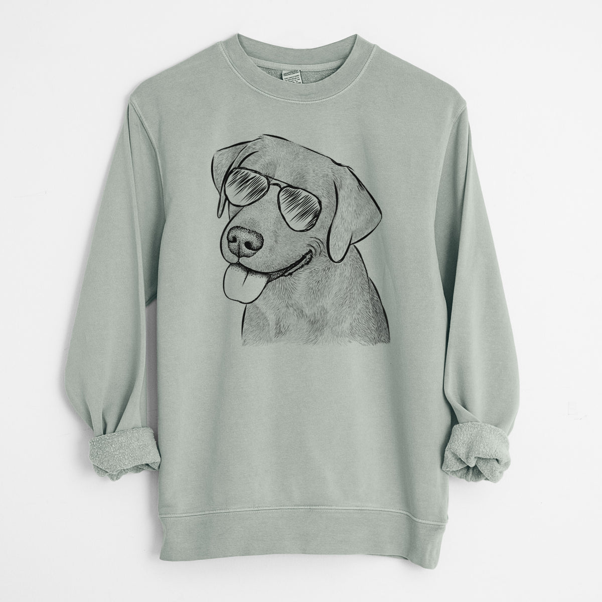 Aviator Zeppelin the Black Labrador - Unisex Pigment Dyed Crew Sweatshirt