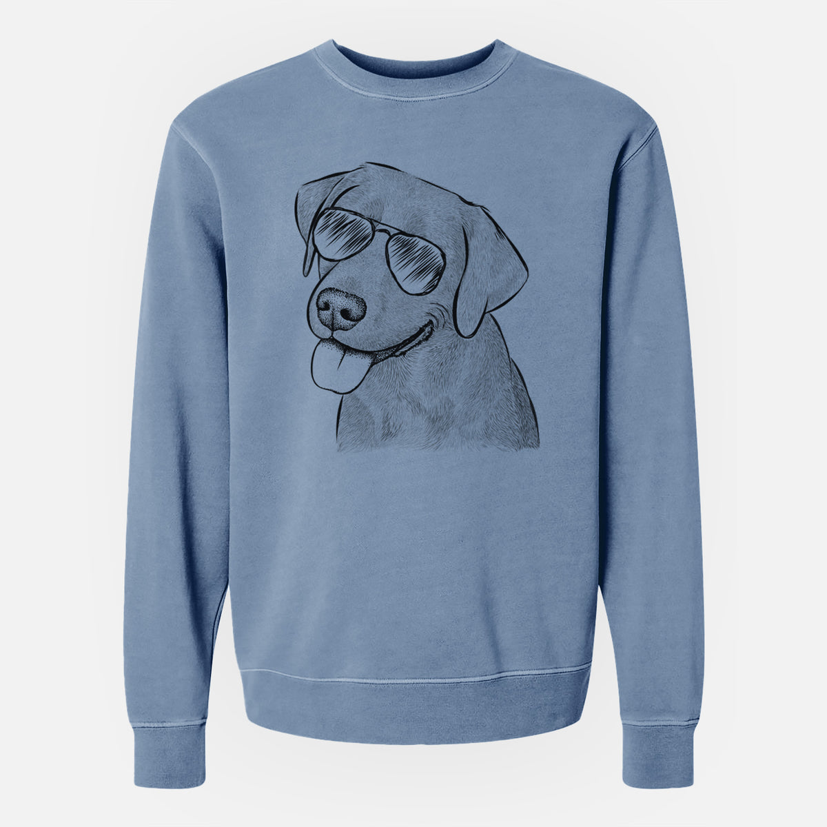 Aviator Zeppelin the Black Labrador - Unisex Pigment Dyed Crew Sweatshirt