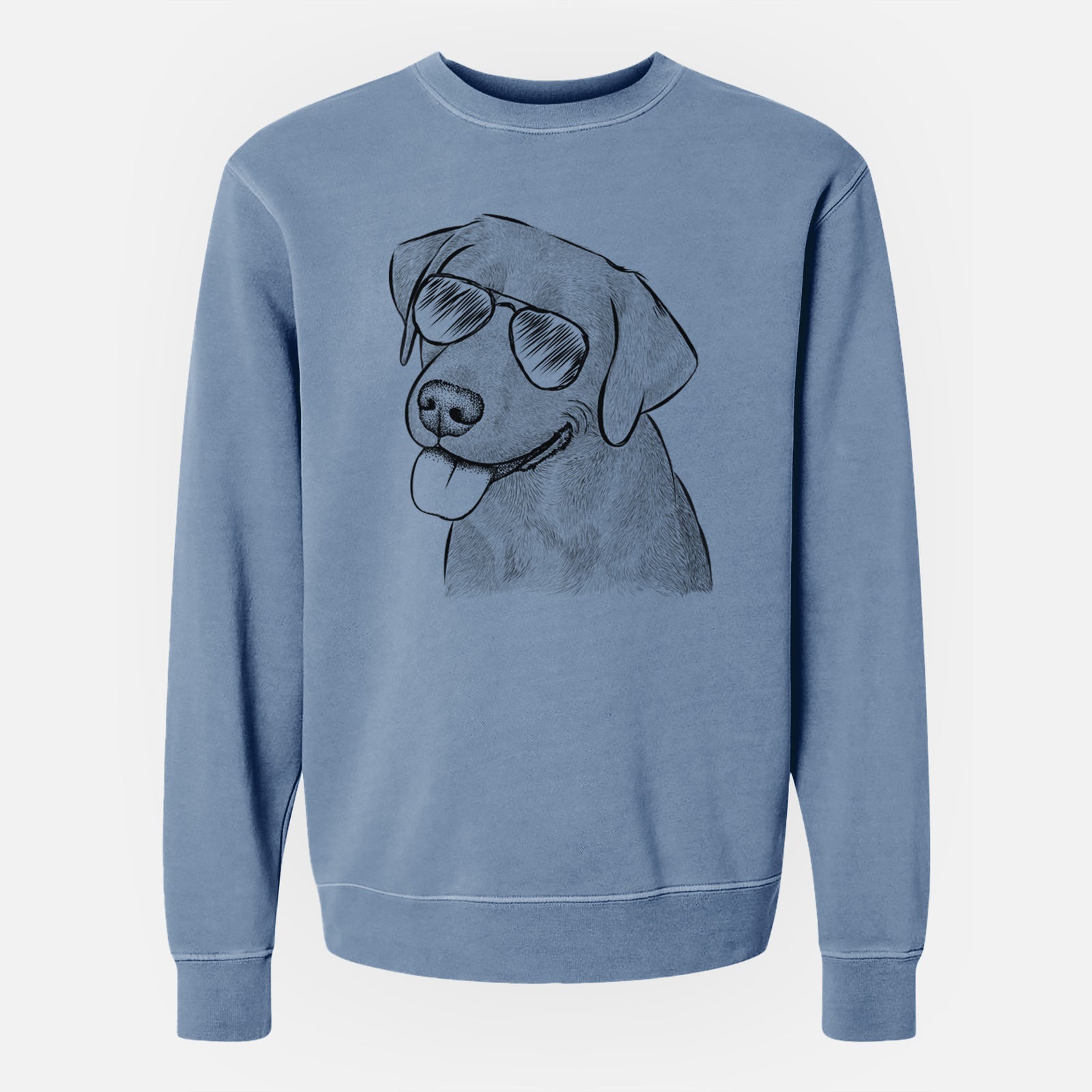 Aviator Zeppelin the Black Labrador - Unisex Pigment Dyed Crew Sweatshirt