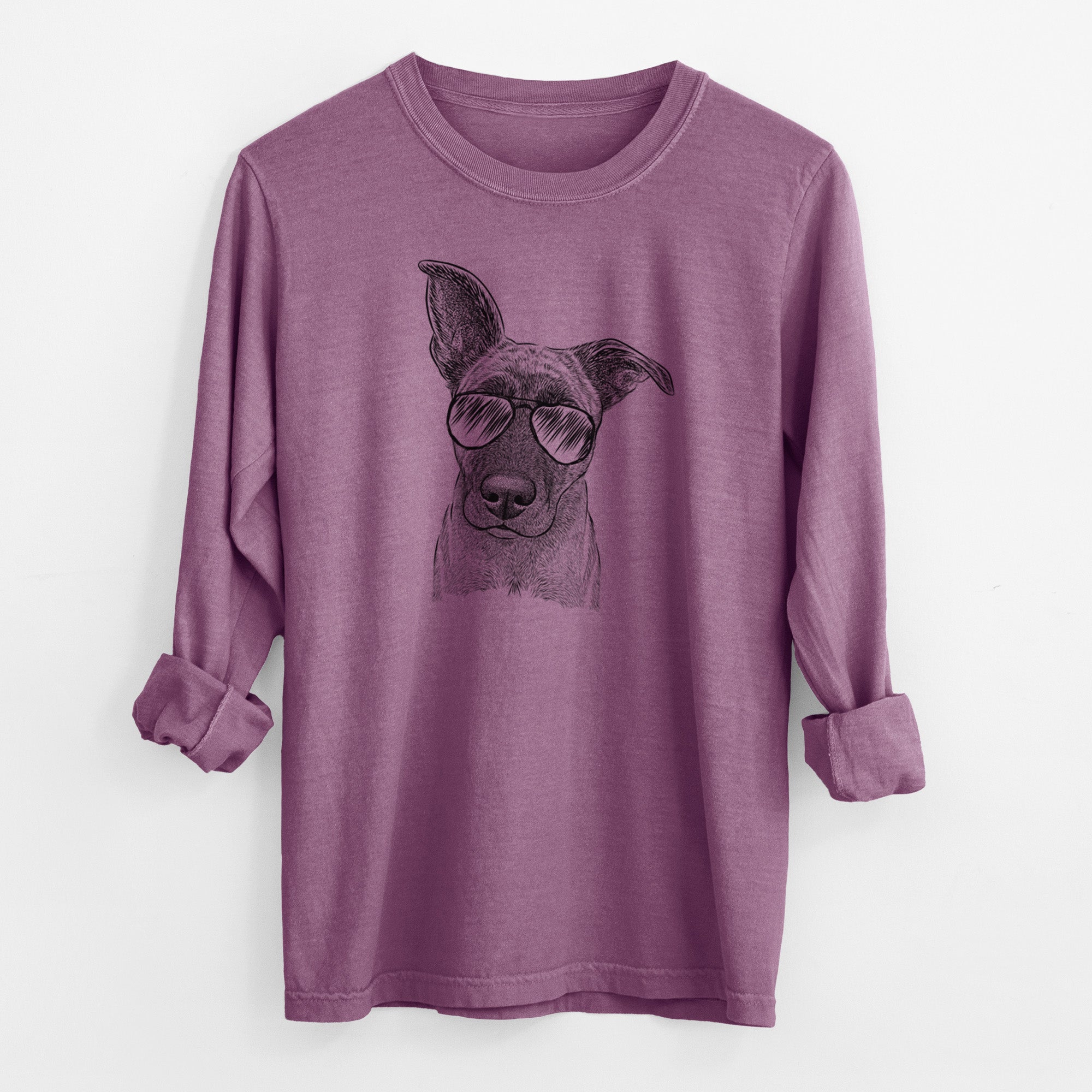 Aviator Zoey the Mixed Breed - Men's Heavyweight 100% Cotton Long Sleeve