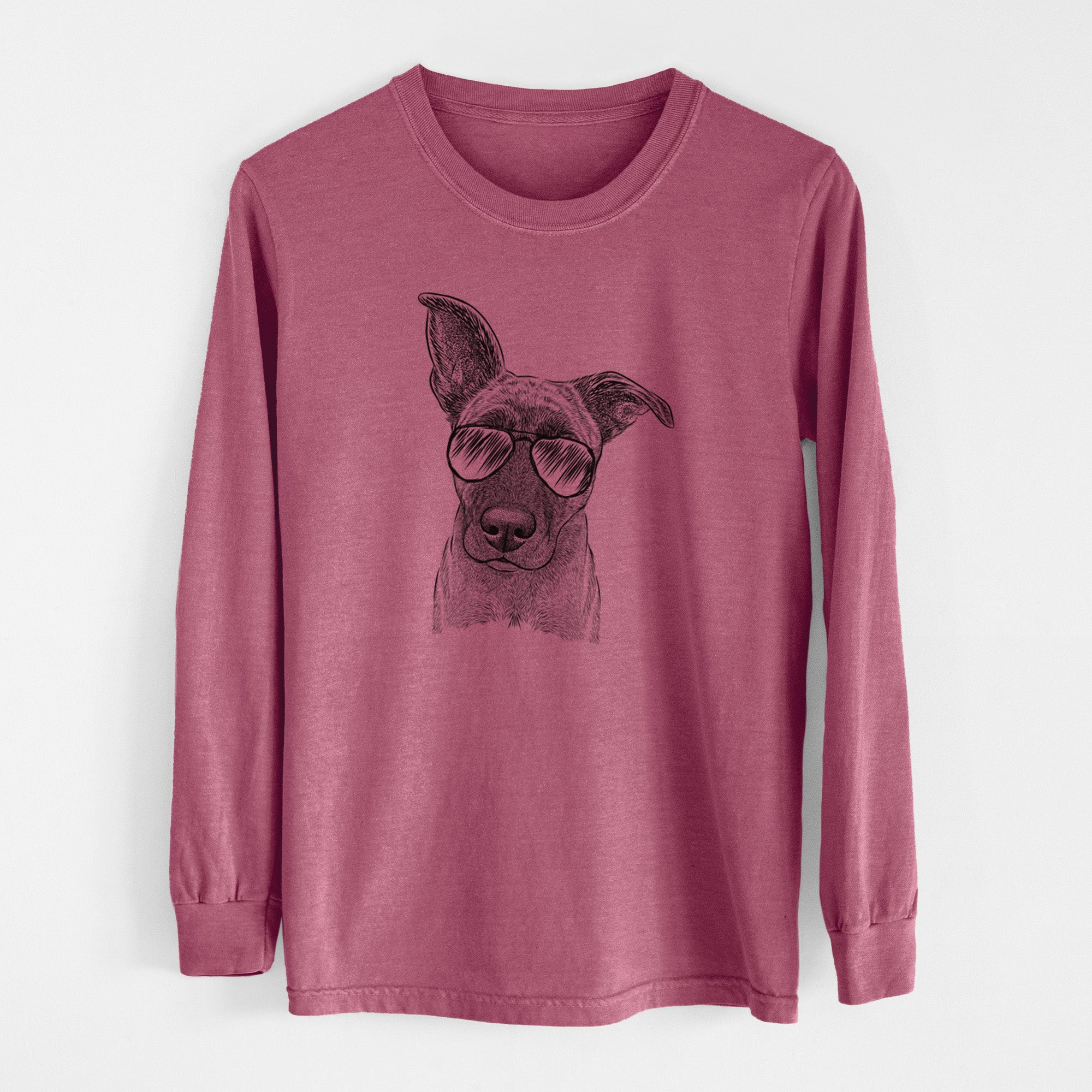 Aviator Zoey the Mixed Breed - Men's Heavyweight 100% Cotton Long Sleeve