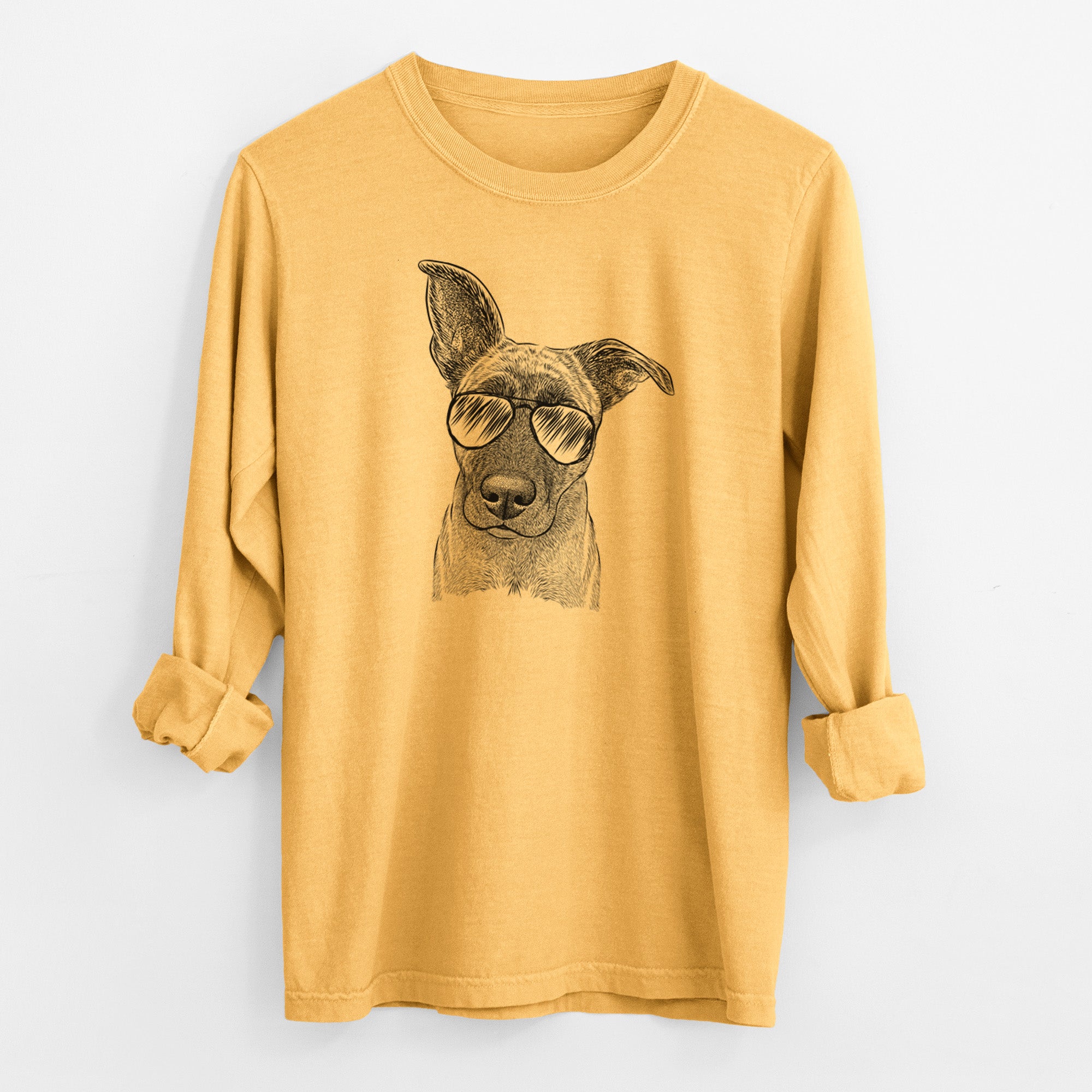 Aviator Zoey the Mixed Breed - Men's Heavyweight 100% Cotton Long Sleeve