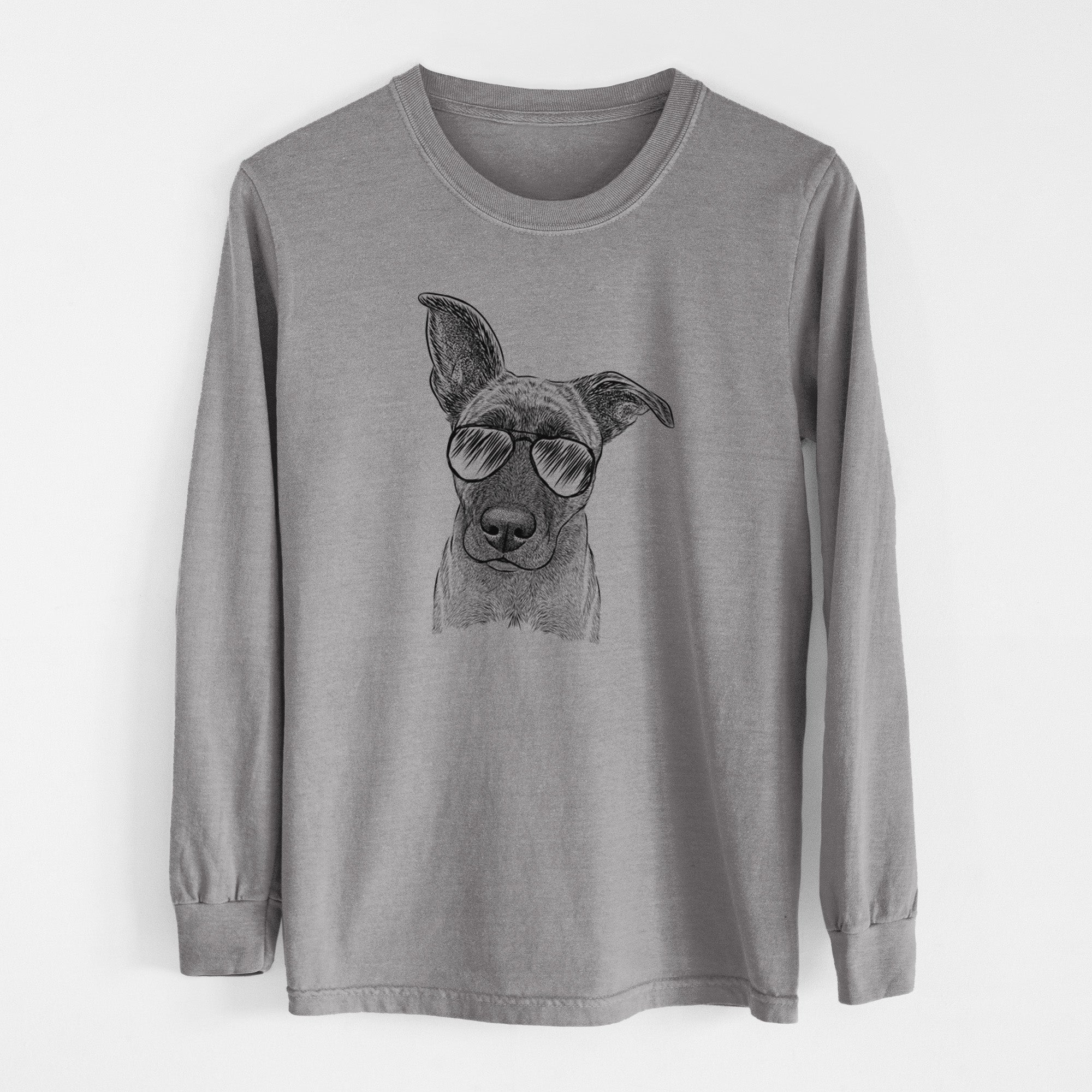 Aviator Zoey the Mixed Breed - Men's Heavyweight 100% Cotton Long Sleeve