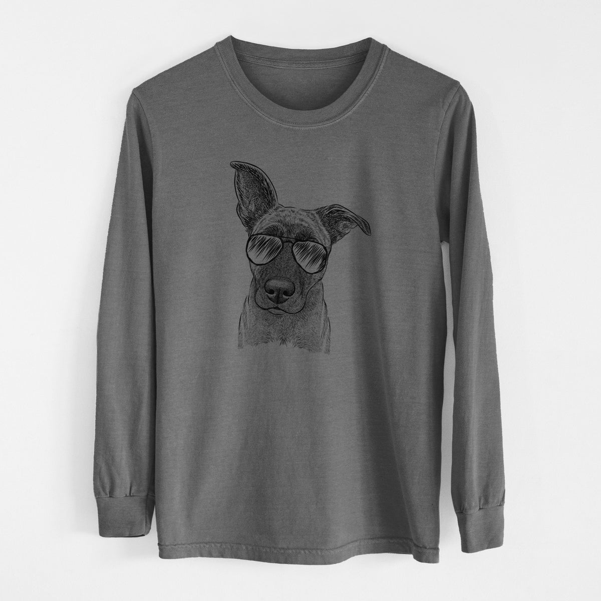 Aviator Zoey the Mixed Breed - Men&#39;s Heavyweight 100% Cotton Long Sleeve