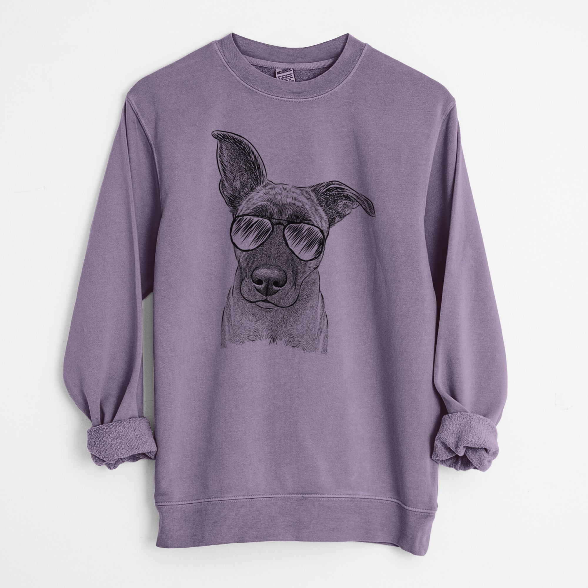 Aviator Zoey the Mixed Breed - Unisex Pigment Dyed Crew Sweatshirt