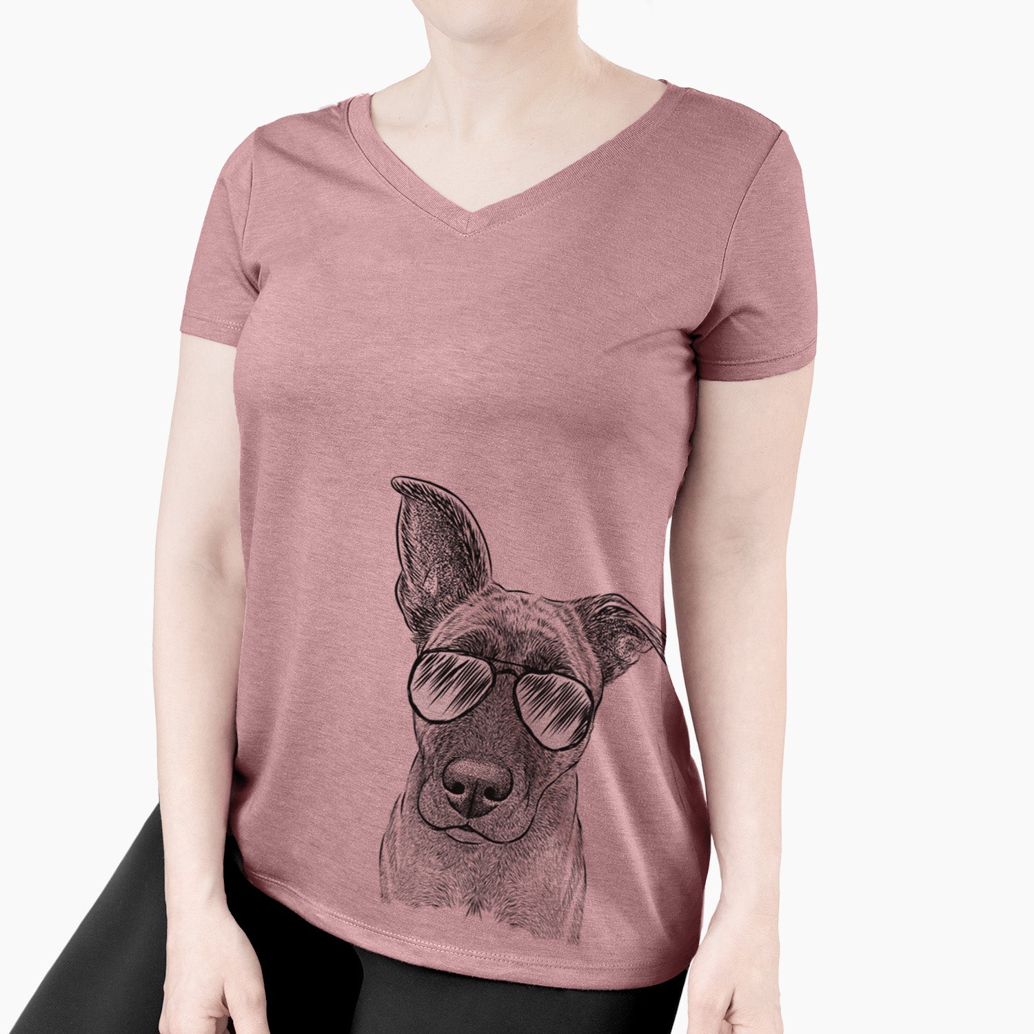 Aviator Zoey the Mixed Breed - Women's V-neck Shirt