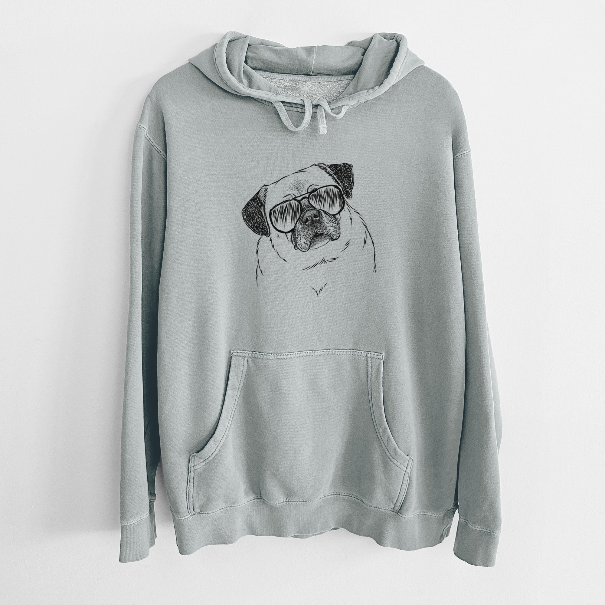 Aviator Zoey the Pug - Unisex Pigment Dyed Hoodie