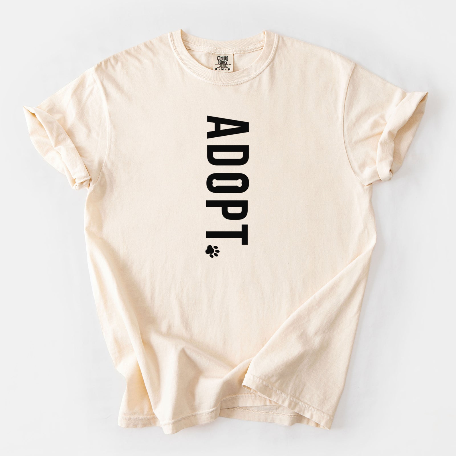 Adopt. - Unisex Comfort Colors Garment-Dyed Heavyweight T-shirt in Ivory