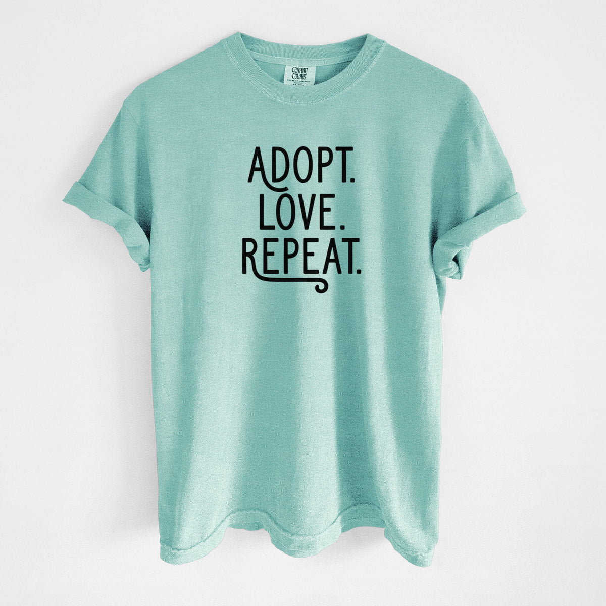 Adopt Love Repeat - Unisex Comfort Colors Garment-Dyed Heavyweight T-shirt in Chalky Mint