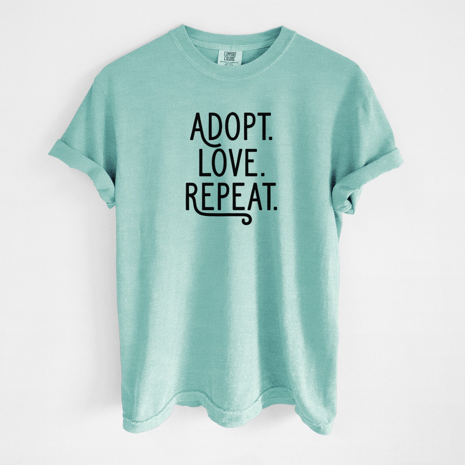Adopt Love Repeat - Unisex Comfort Colors Garment-Dyed Heavyweight T-shirt in Chalky Mint