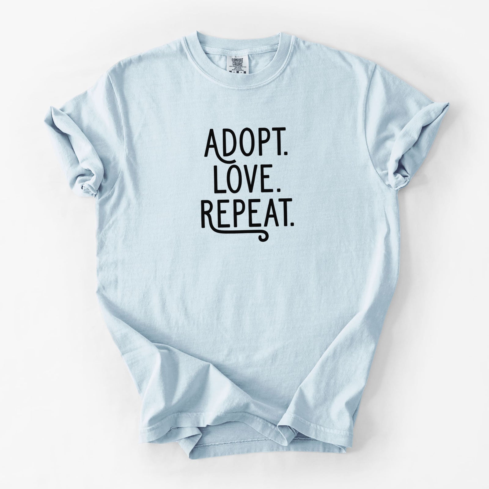 Adopt Love Repeat - Unisex Comfort Colors Garment-Dyed Heavyweight T-shirt in Chambray
