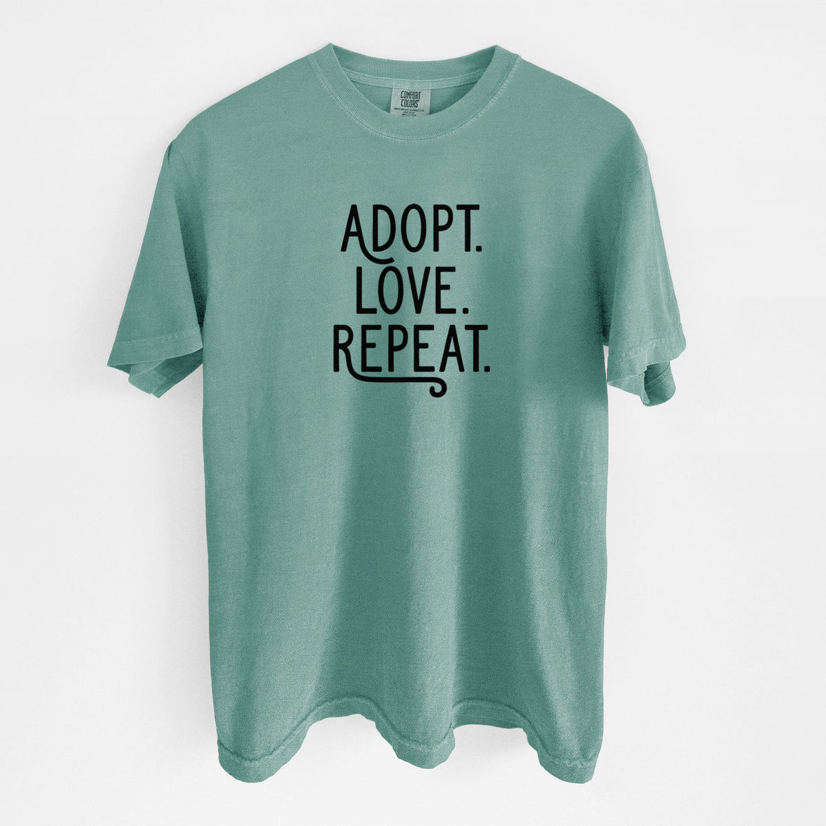 Adopt Love Repeat - Unisex Comfort Colors Garment-Dyed Heavyweight T-shirt in Reef Green
