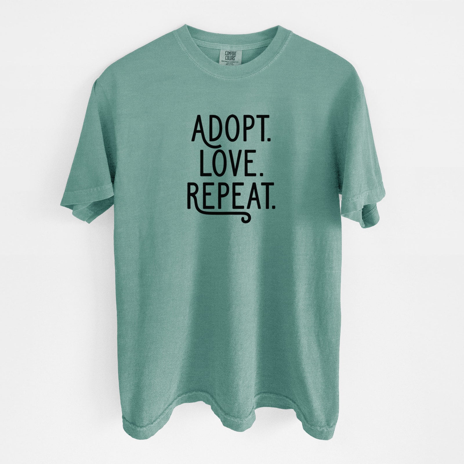 Adopt Love Repeat - Unisex Comfort Colors Garment-Dyed Heavyweight T-shirt in Reef Green