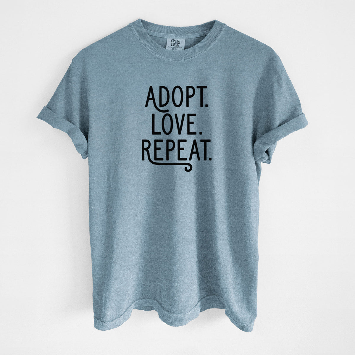 Adopt Love Repeat - Unisex Comfort Colors Garment-Dyed Heavyweight T-shirt in Steel Blue