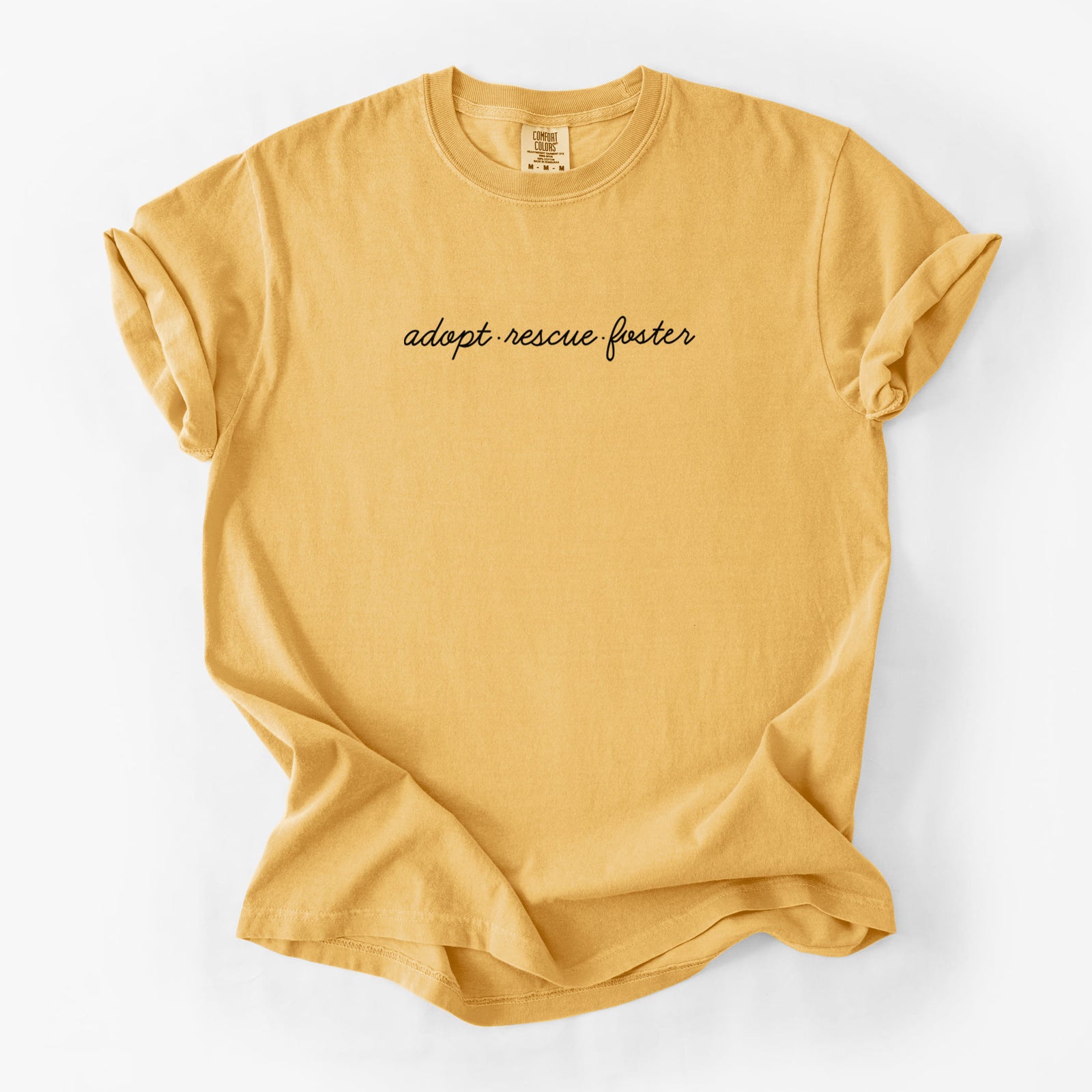 Adopt - Rescue - Foster - Unisex Comfort Colors Garment-Dyed Heavyweight T-shirt in Golden Wheat