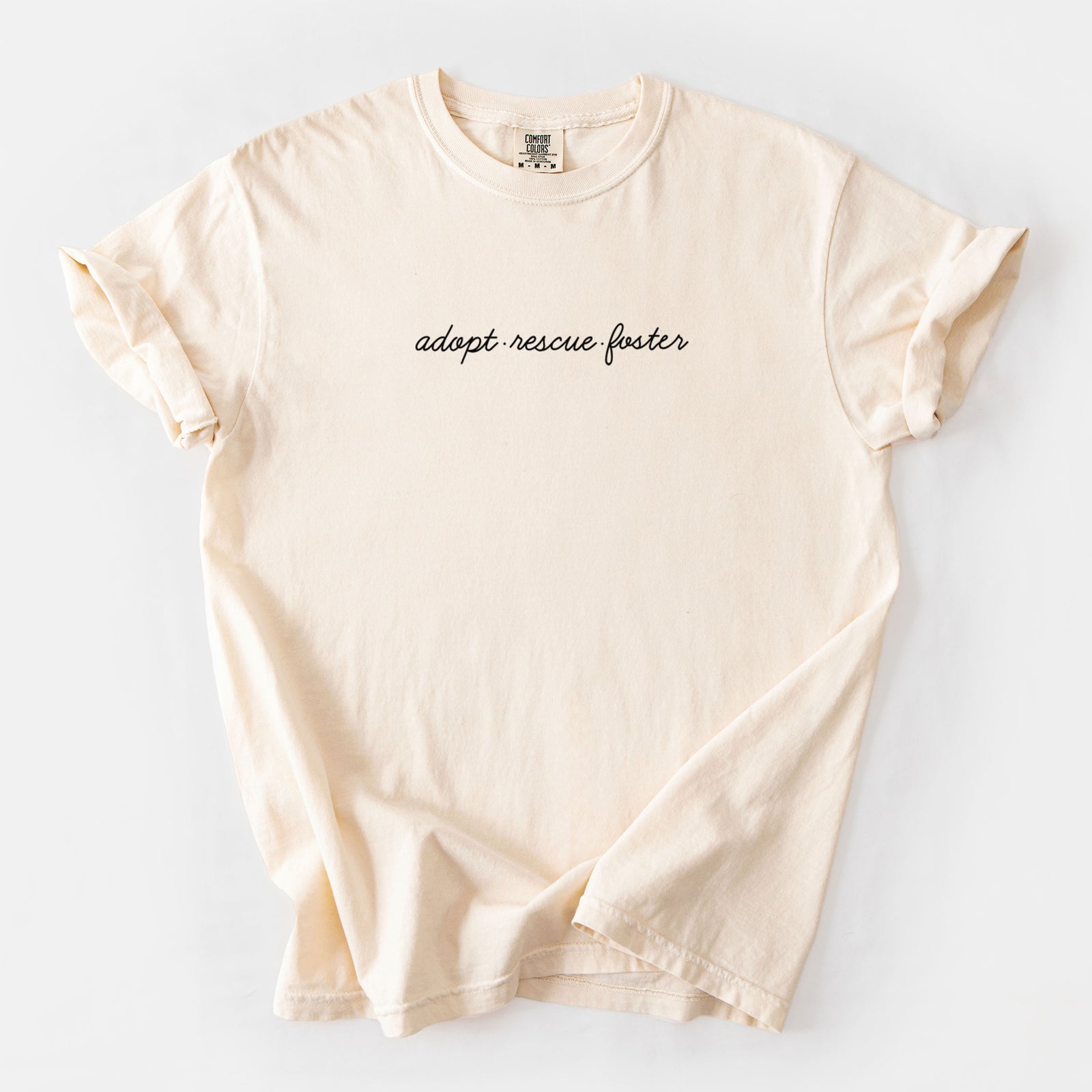 Adopt - Rescue - Foster - Unisex Comfort Colors Garment-Dyed Heavyweight T-shirt in Ivory