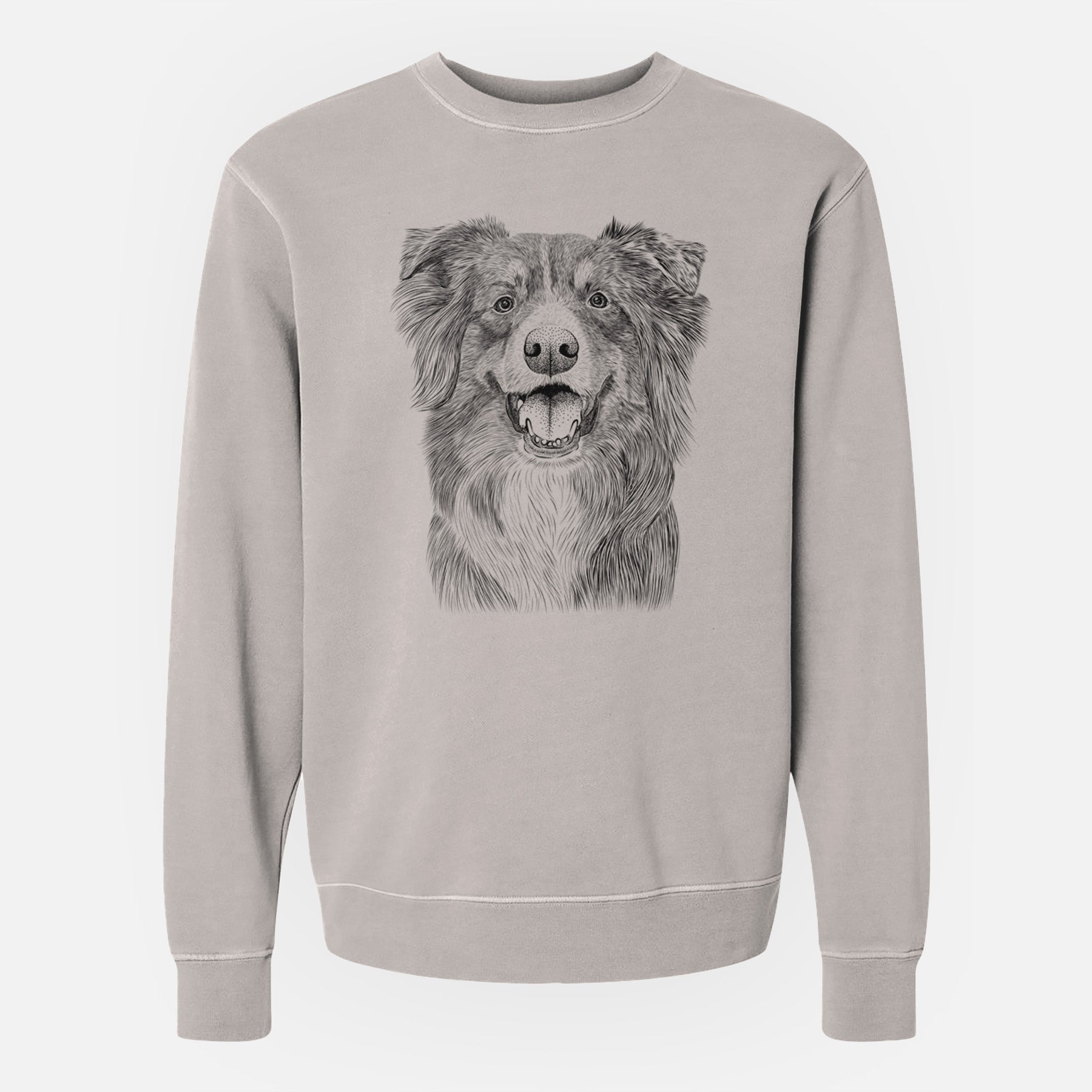 Bare Aussie Parker the Australian Shepherd - Unisex Pigment Dyed Crew Sweatshirt