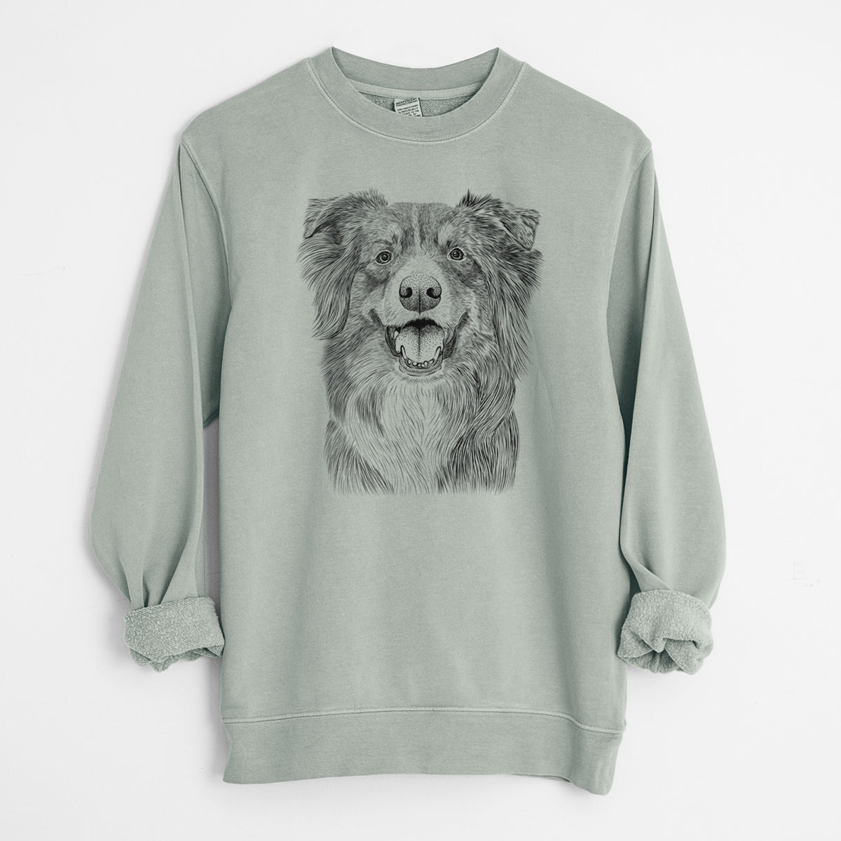 Bare Aussie Parker the Australian Shepherd - Unisex Pigment Dyed Crew Sweatshirt