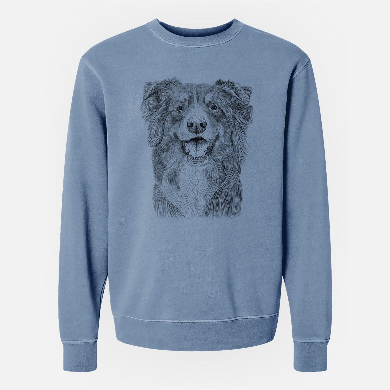 Bare Aussie Parker the Australian Shepherd - Unisex Pigment Dyed Crew Sweatshirt