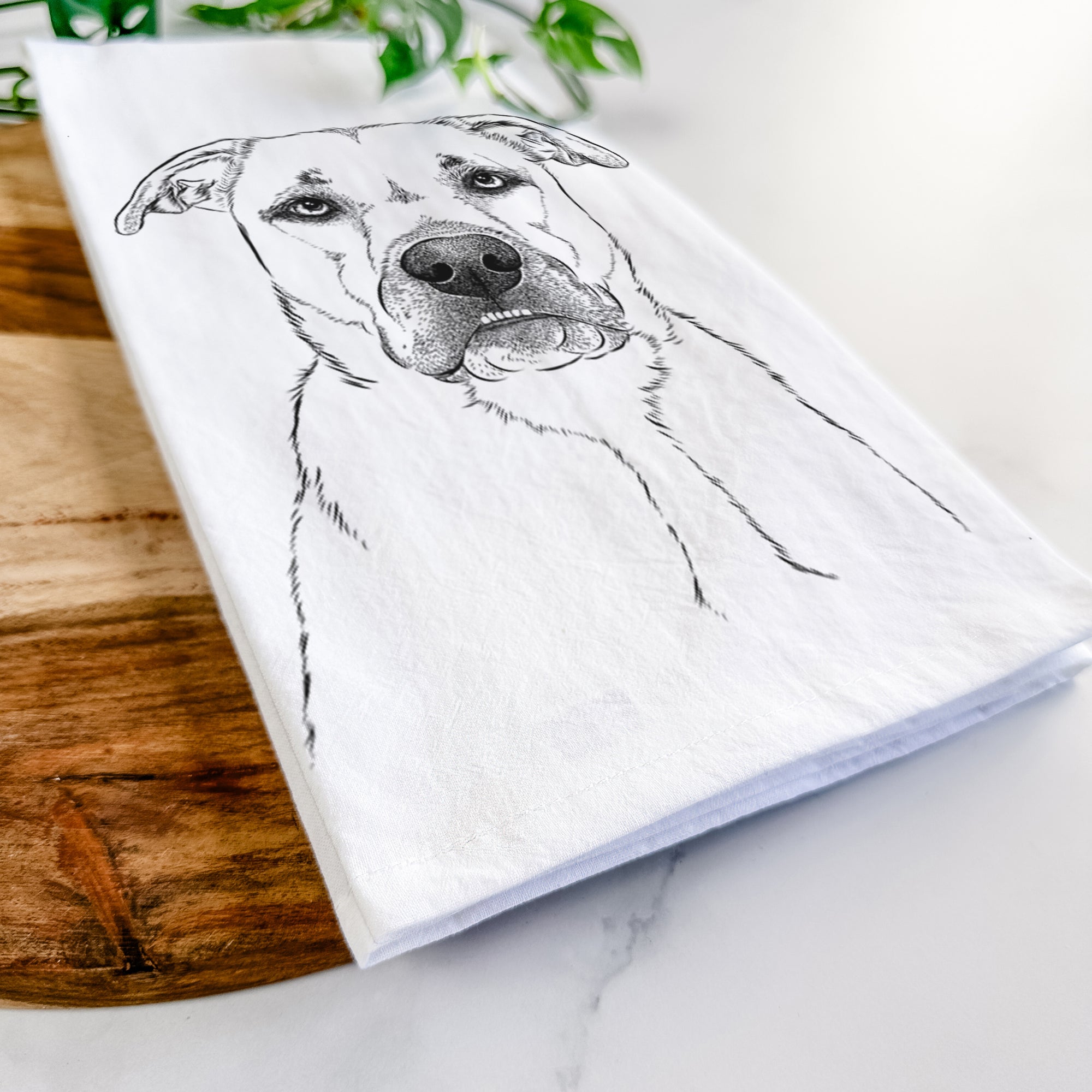 Abby the Boxer Beagle Mix Tea Towel