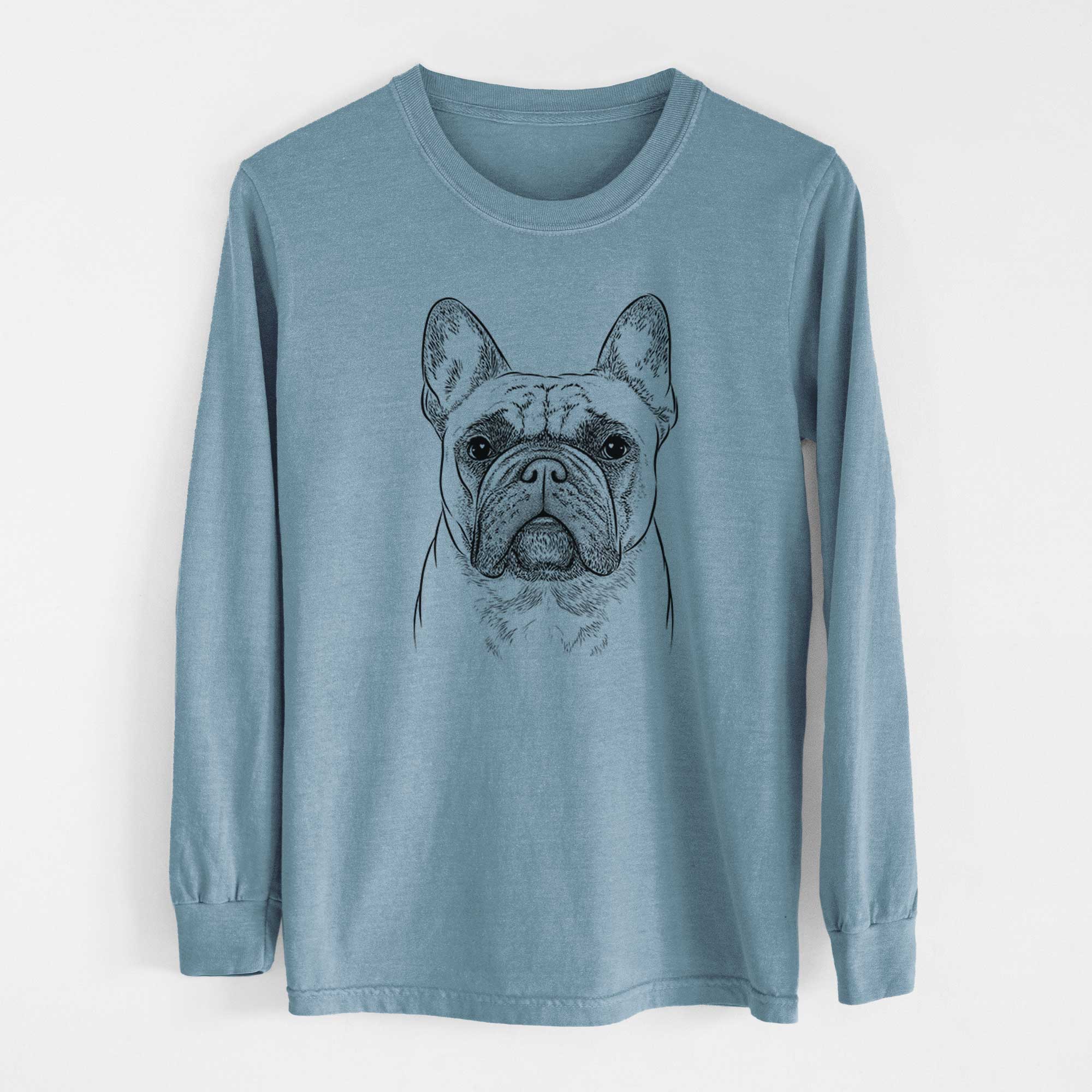 Bare Acelynn the French Bulldog - Men's Heavyweight 100% Cotton Long Sleeve