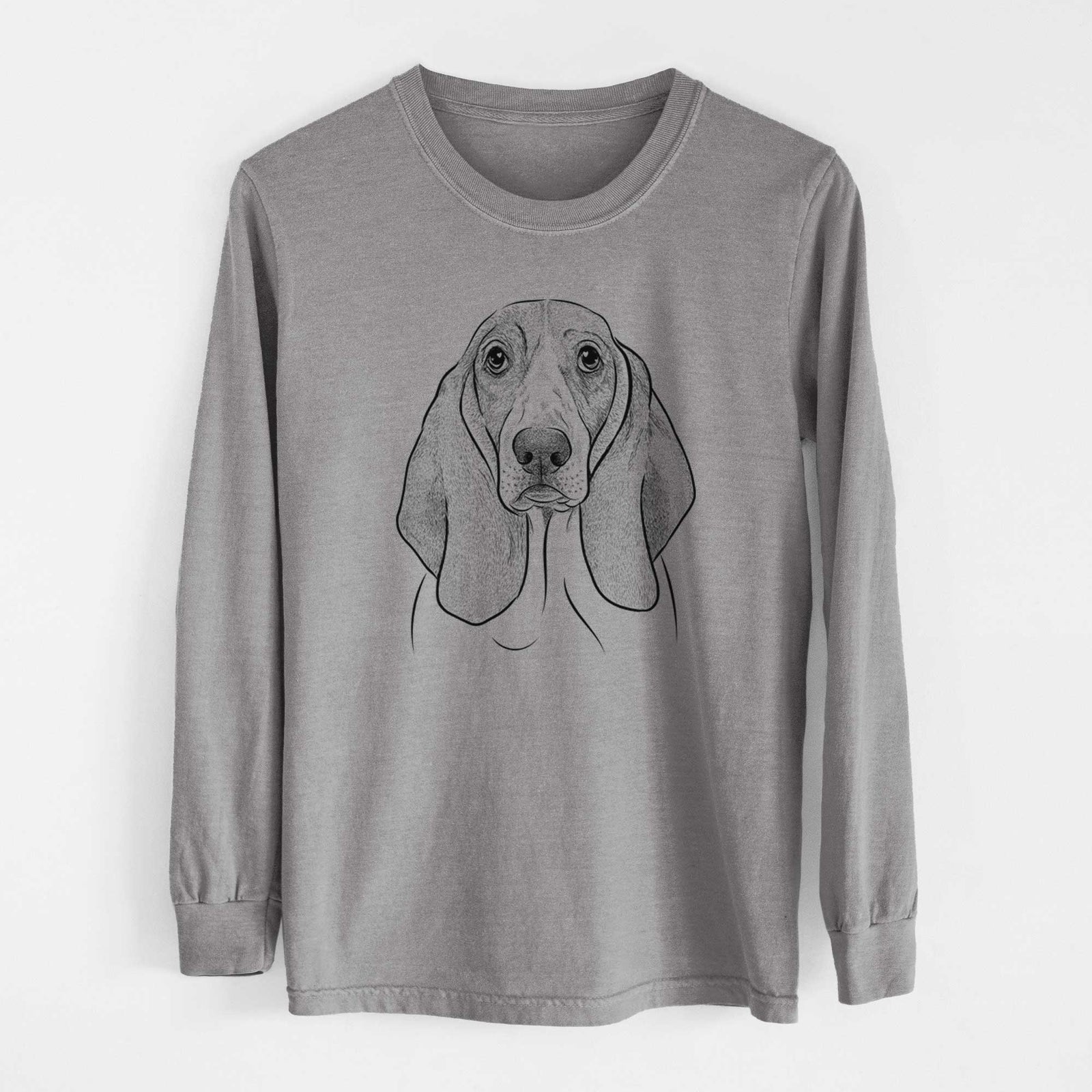 Bare Addison the Basset Hound - Men's Heavyweight 100% Cotton Long Sleeve