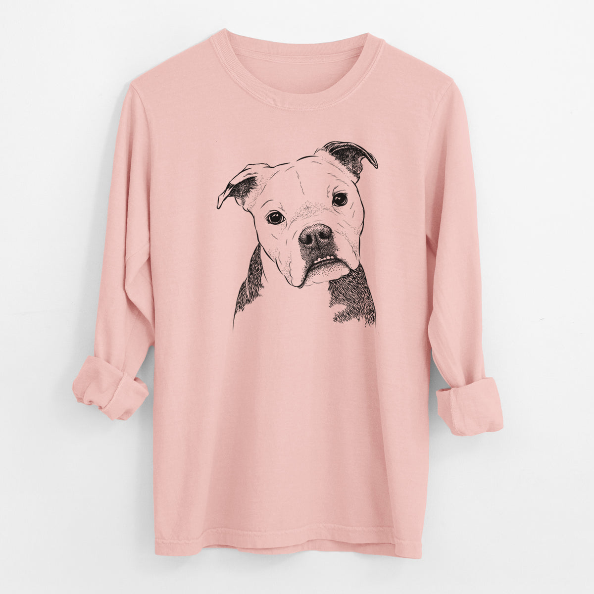 Bare Aggy the Olde English Bulldogge - Men's Heavyweight 100% Cotton Long Sleeve