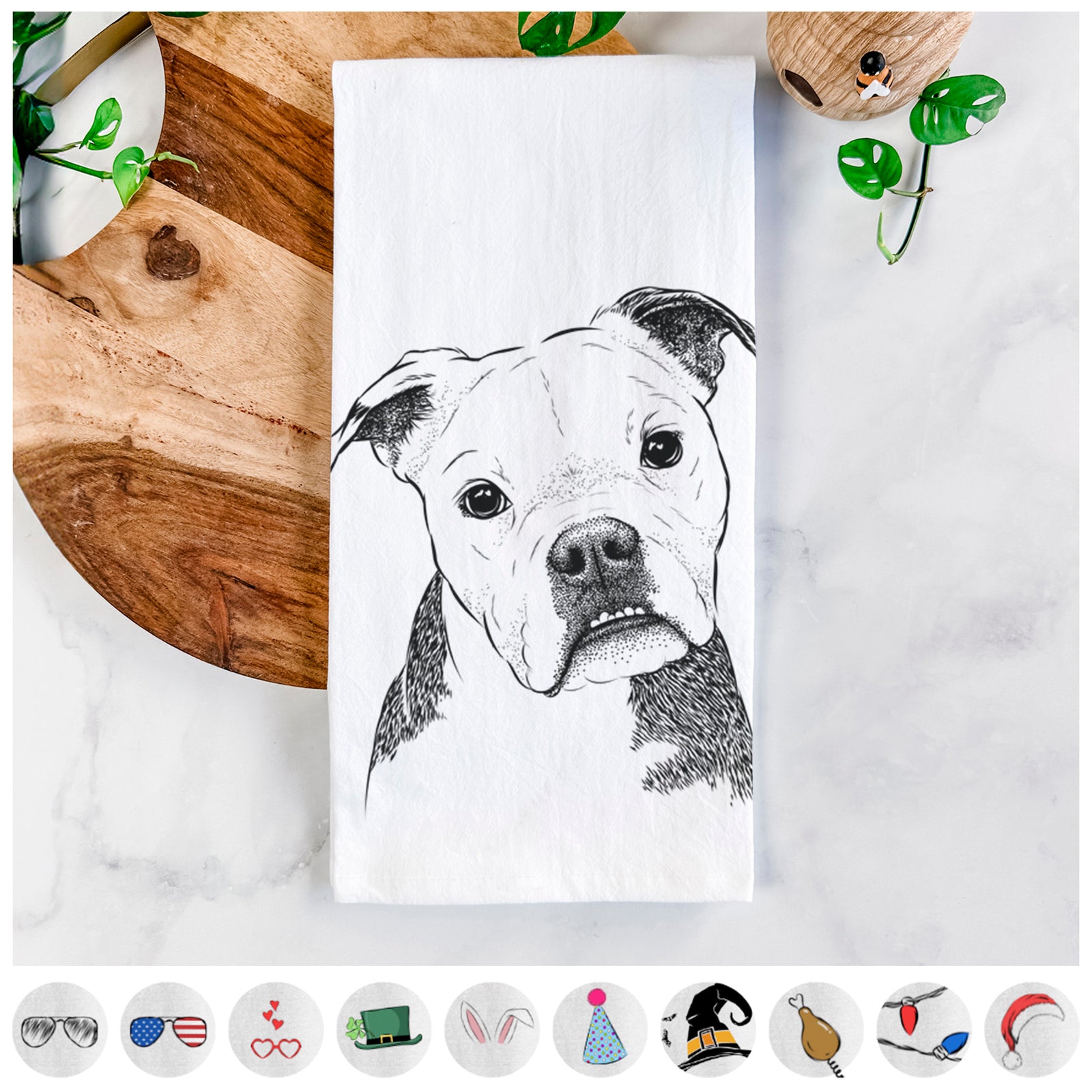 Aggy the Olde English Bulldogge Tea Towel