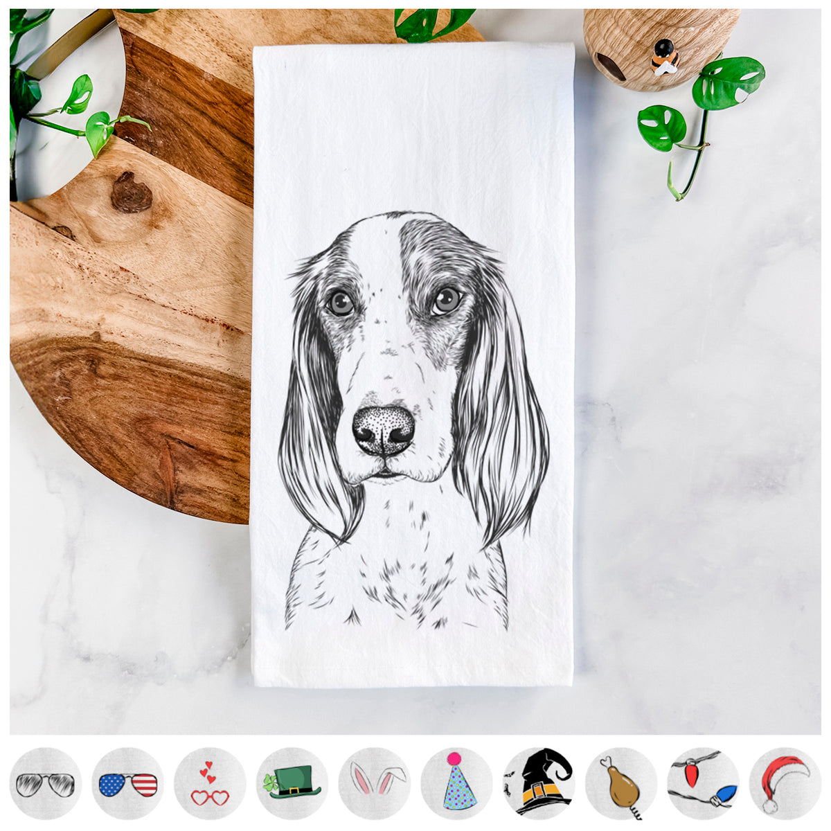 Aline the Irish Red and White Setter Tea Towel