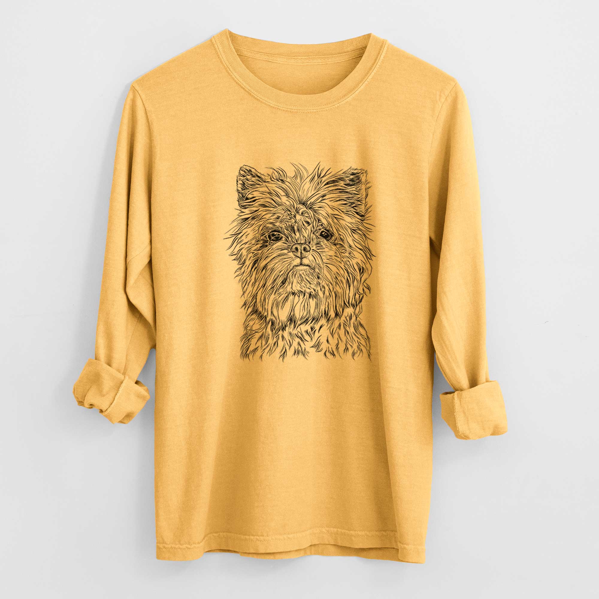 Bare Alvin the Affenpinscher - Men's Heavyweight 100% Cotton Long Sleeve